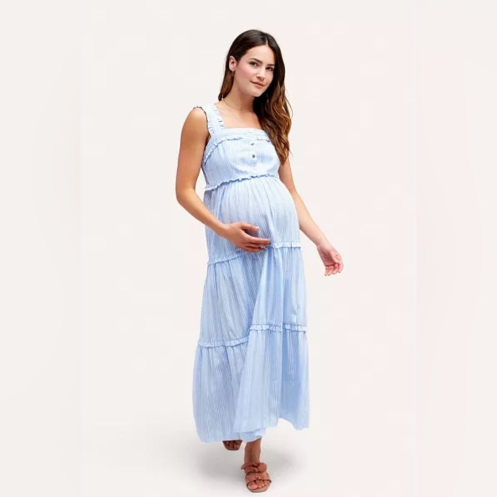 NOM Maternity Emma During + After Maxi Tank Dress Stripe, Size XS
